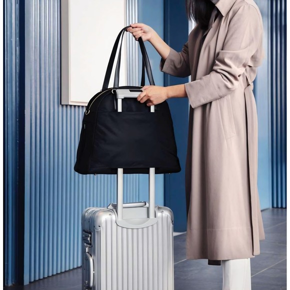 Lo & Sons The Original "OG" Black Travel Laptop Weekend Bag, Like New Black+Gold - Picture 2 of 11